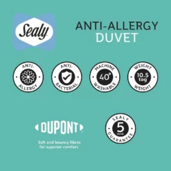 Sealy Anti Allergy Hollowfibre 10.5Tog Duvet - Single 17 Sealy Anti Allergy Hollowfibre 10.5Tog Duvet - Single -Habitat Sales Store 1156623 R Z010A
