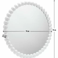 Habitat Beaded Round Wall Mirror - White - 70x70cm 7 Habitat Beaded Round Wall Mirror - White - 70x70cm -Habitat Sales Store 1182927 R E001