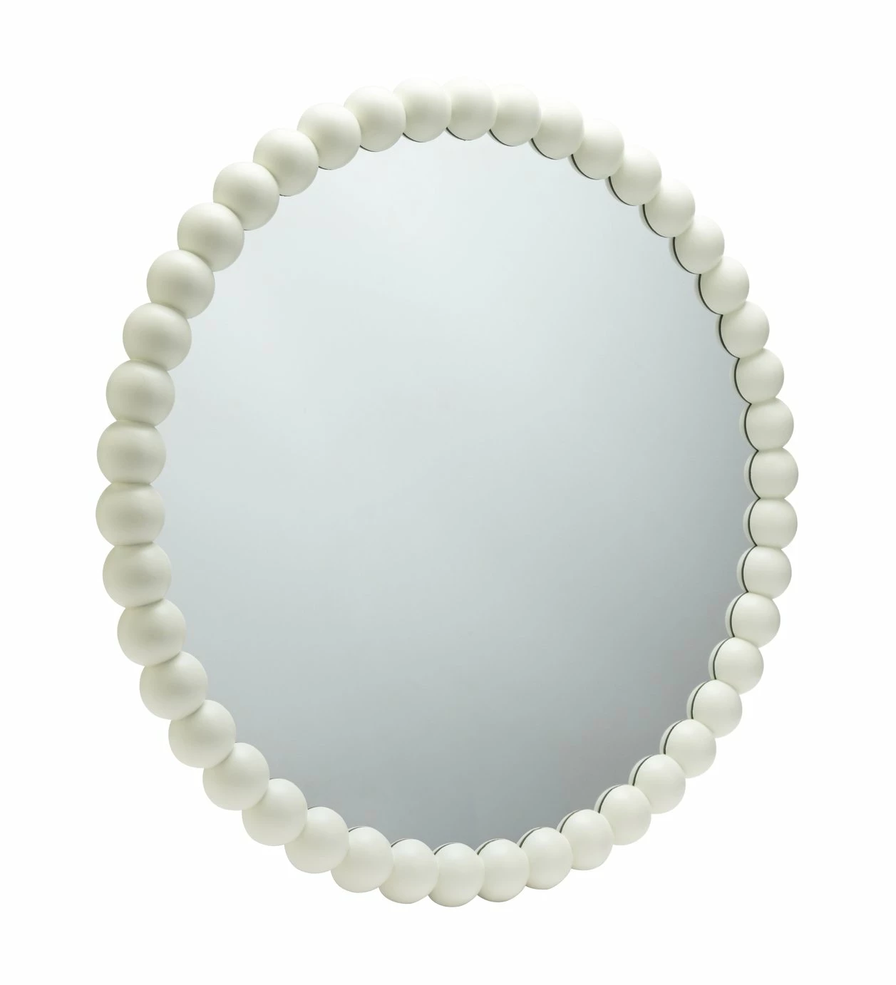 Habitat Beaded Round Wall Mirror - White - 70x70cm 1 Habitat Beaded Round Wall Mirror - White - 70x70cm