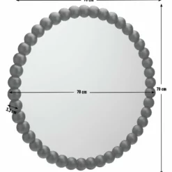 Habitat Beaded Round Wall Mirror - Black - 70x70cm 7 Habitat Beaded Round Wall Mirror - Black - 70x70cm -Habitat Sales Store 1182934 R E001