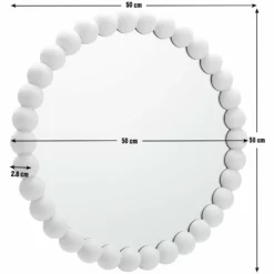 Habitat Beaded Round Wall Mirror - White - 50x50cm -Habitat Sales Store 1182941 R E001