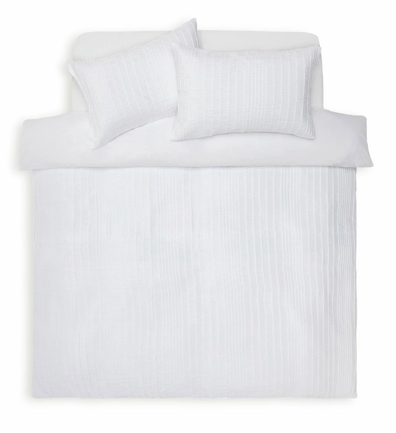 Habitat Crinkle White Bedding Set - Single 3 Habitat Crinkle White Bedding Set - Single - Image 3