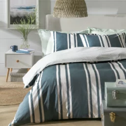 Habitat Sales Store 49 Habitat Cotton Coastal Stripe Blue Bedding Set - Single
