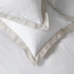 Habitat Cotton 180 TC Oxford Edge White Bedding Set- Double -Habitat Sales Store 1232956 R Z003A