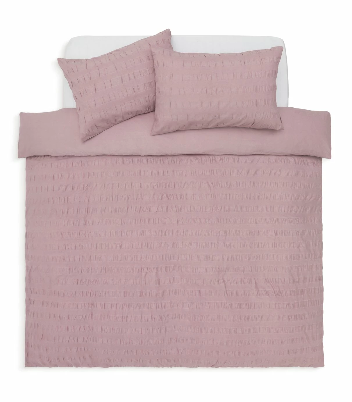 Habitat Seersucker Wide Stripe Lilac Bedding Set - Double 3 Habitat Seersucker Wide Stripe Lilac Bedding Set - Double - Image 3