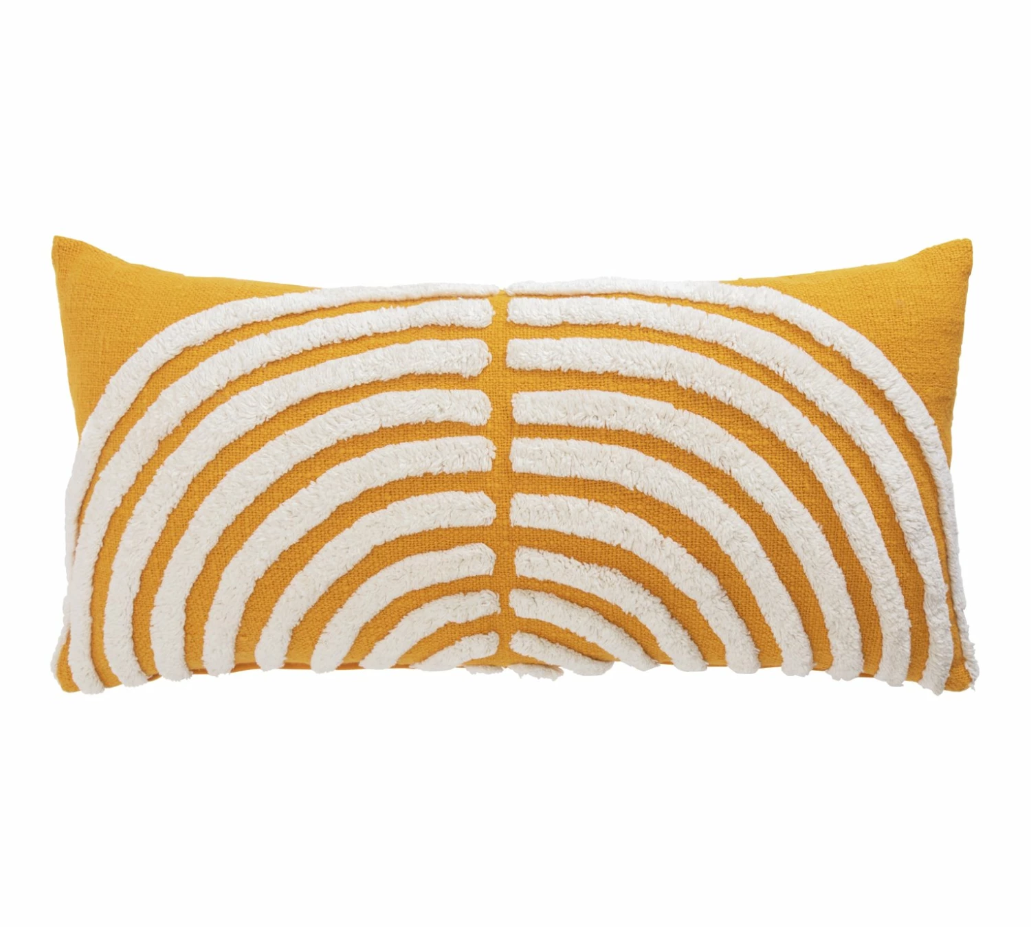 Habitat Geo Tufted Cushion - Yellow & White - 60x30cm 1 Habitat Geo Tufted Cushion - Yellow & White - 60x30cm