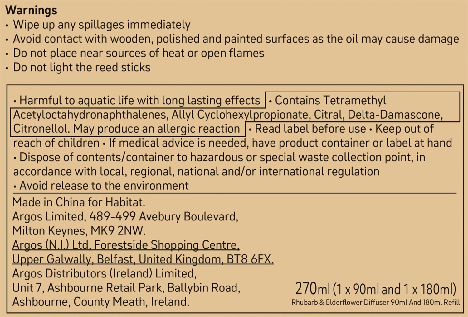 Habitat 90ml Diffuser & 180ml Refill - Rhubarb & Elderflower 4 Habitat 90ml Diffuser & 180ml Refill - Rhubarb & Elderflower - Image 4