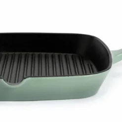 Habitat 23cm Cast Iron Griddle Pan - Sage Green