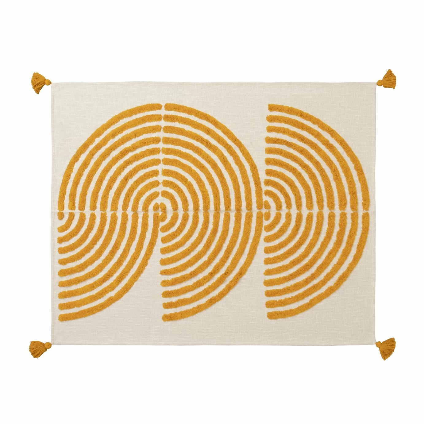 Habitat Geo Tufted Throw - White & Yellow - 125x150cm 6 Habitat Geo Tufted Throw - White & Yellow - 125x150cm - Image 6