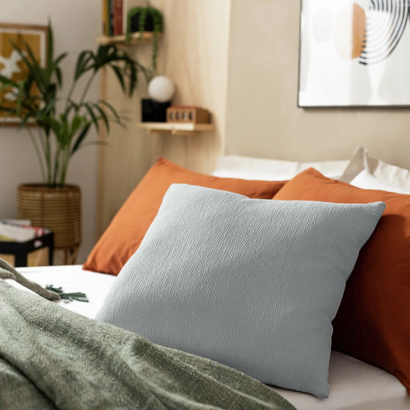 Habitat Textured Plain Cushion - Grey - 50x50cm 2 Habitat Textured Plain Cushion - Grey - 50x50cm - Image 2