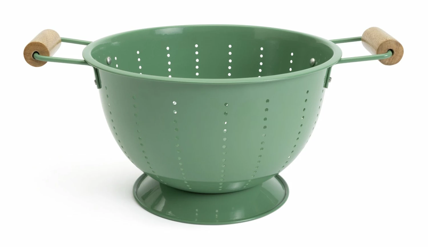 Habitat Enamel And Wood Colander 1 Habitat Enamel And Wood Colander
