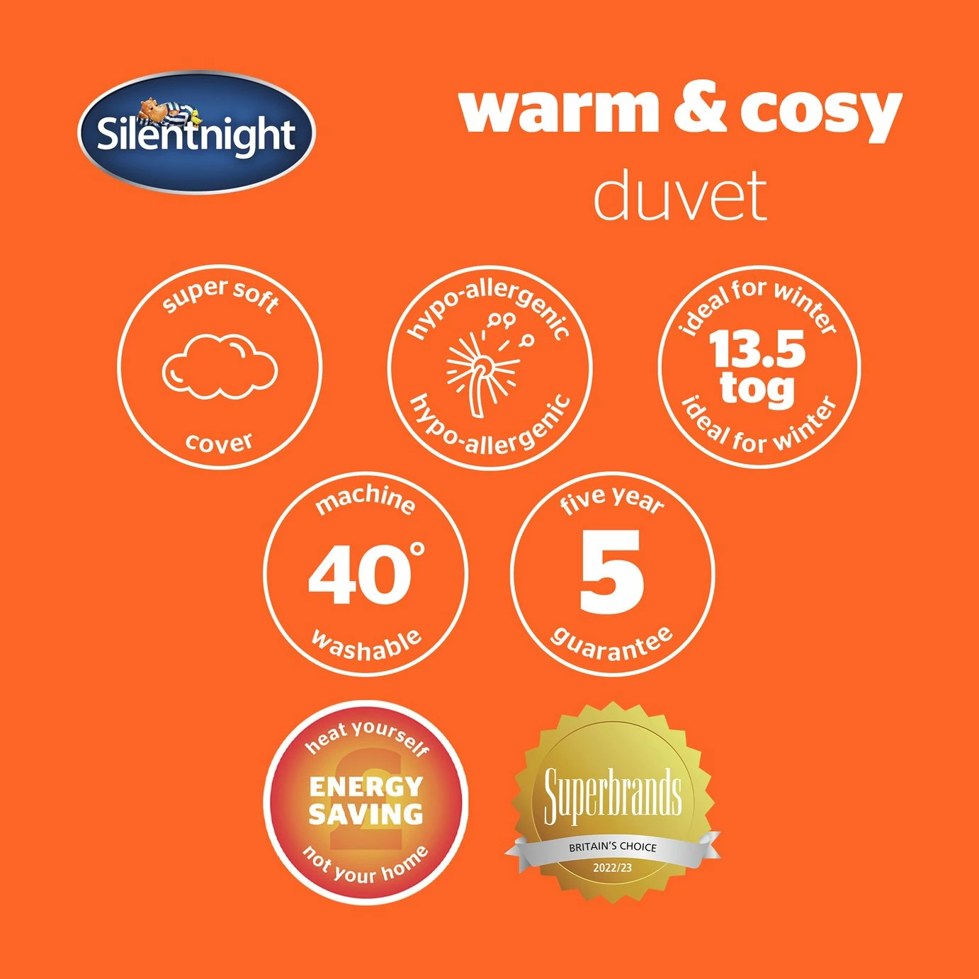 Silentnight Warm & Cosy 13.5 Tog Duvet - Single 9 Silentnight Warm & Cosy 13.5 Tog Duvet - Single - Image 9