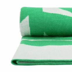 Habitat Floral Pattern Knit Throw - White & Green -125x150cm -Habitat Sales Store 1953716 R Z002A