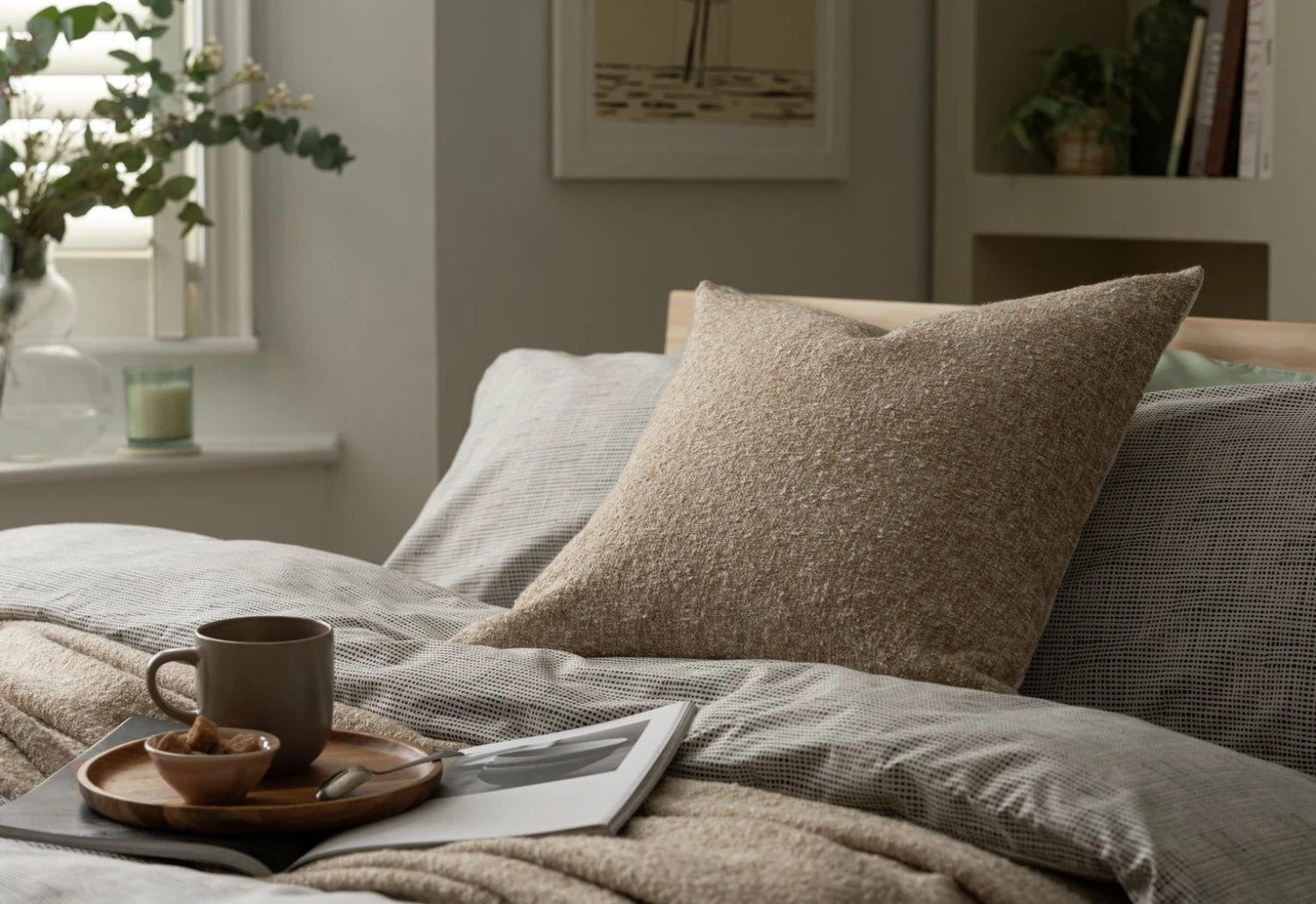 Habitat Boucle Handwoven Cushion - Neutral - 50x50cm 2 Habitat Boucle Handwoven Cushion - Neutral - 50x50cm - Image 2