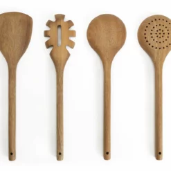 Habitat Global 4 Piece Wooden Utensils Set - Natural