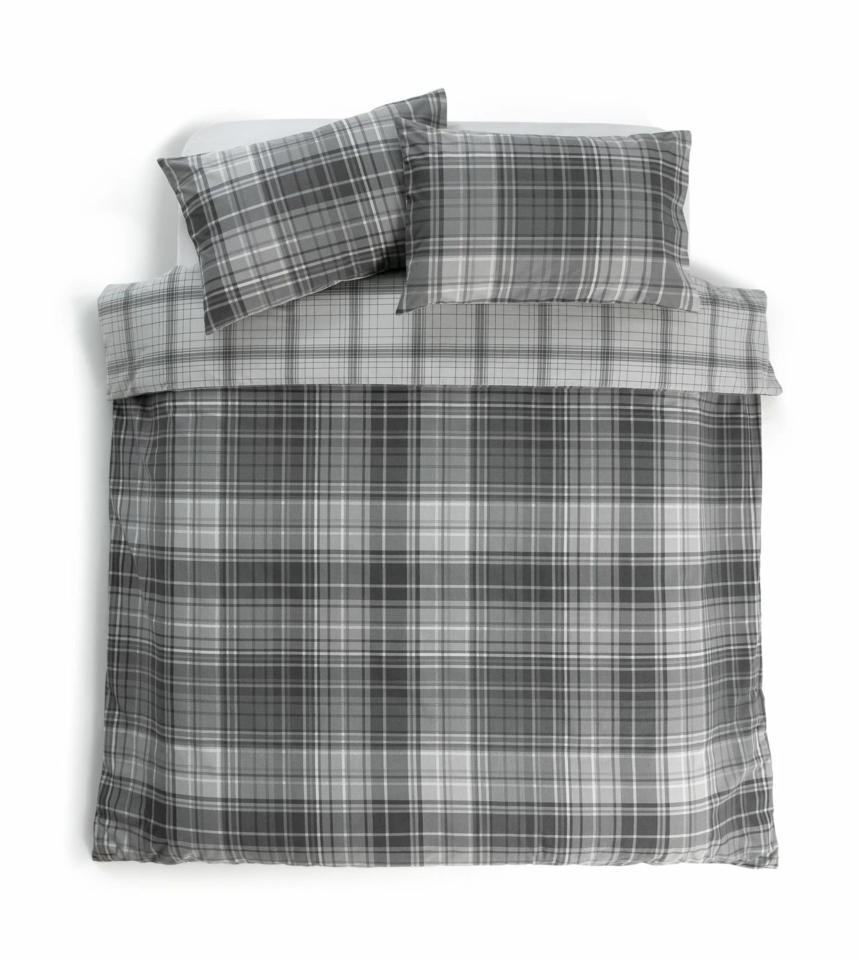 Habitat Grey Brushed Check Bedding Set - Single 3 Habitat Grey Brushed Check Bedding Set - Single - Image 3