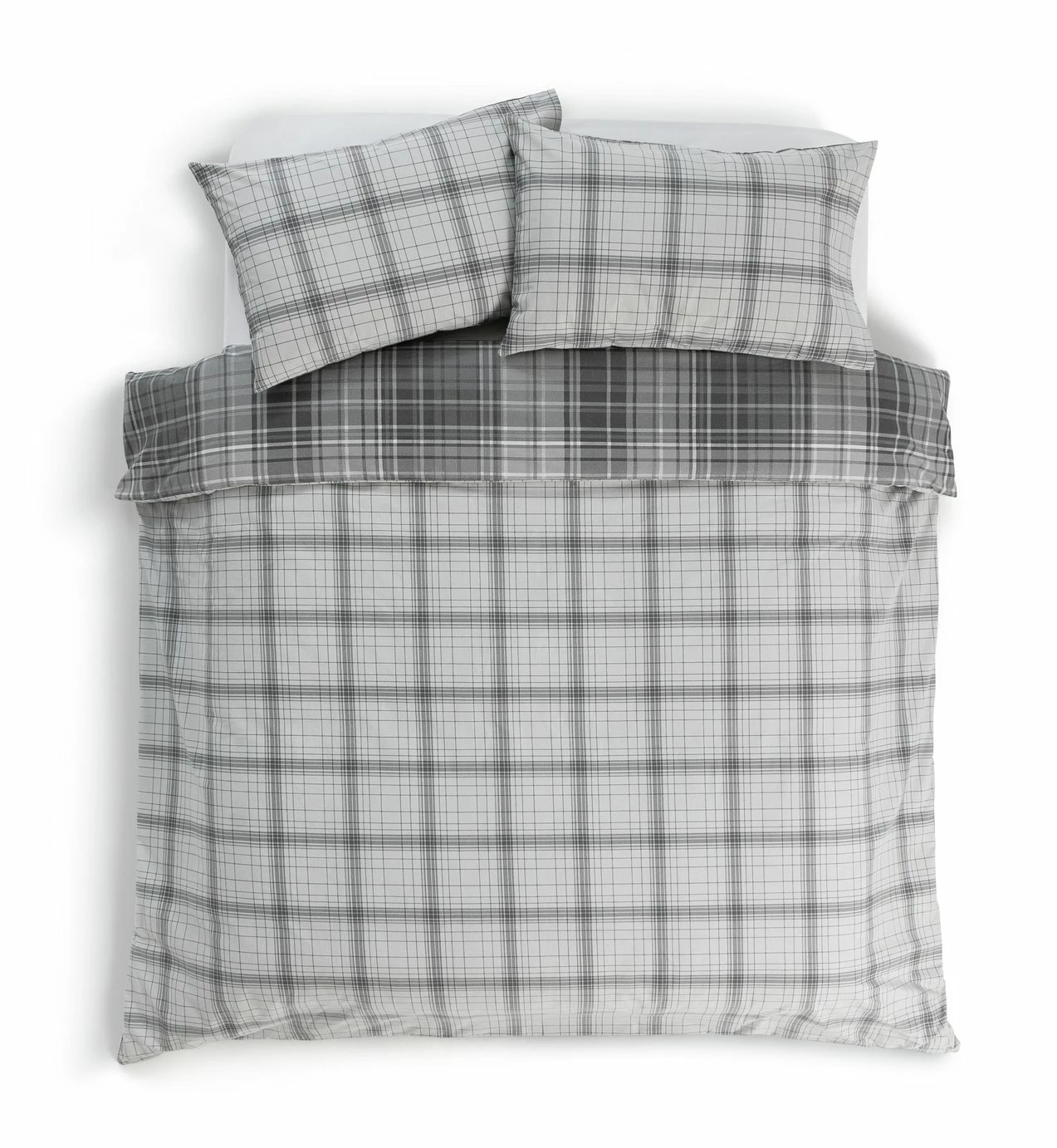 Habitat Grey Brushed Check Bedding Set - Single 5 Habitat Grey Brushed Check Bedding Set - Single - Image 5