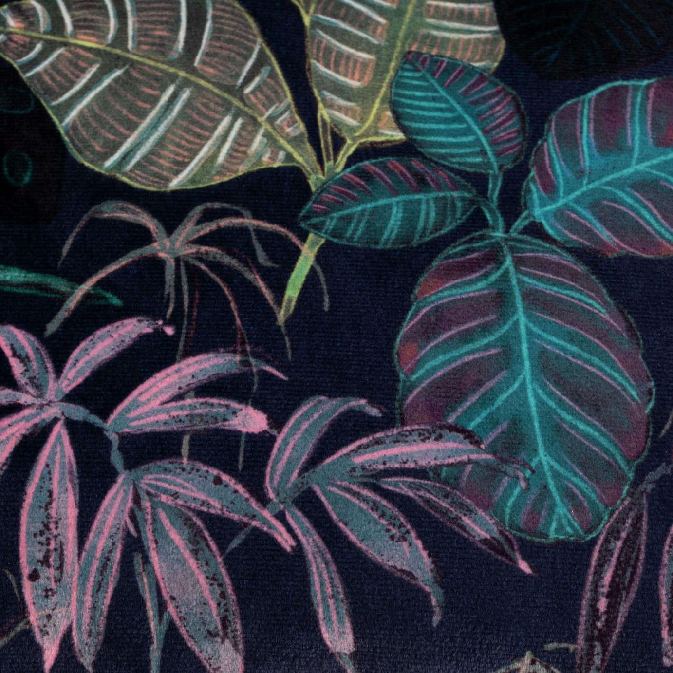 Habitat Botanical Print Velvet Cushion - Multi - 43x43cm 3 Habitat Botanical Print Velvet Cushion - Multi - 43x43cm - Image 3