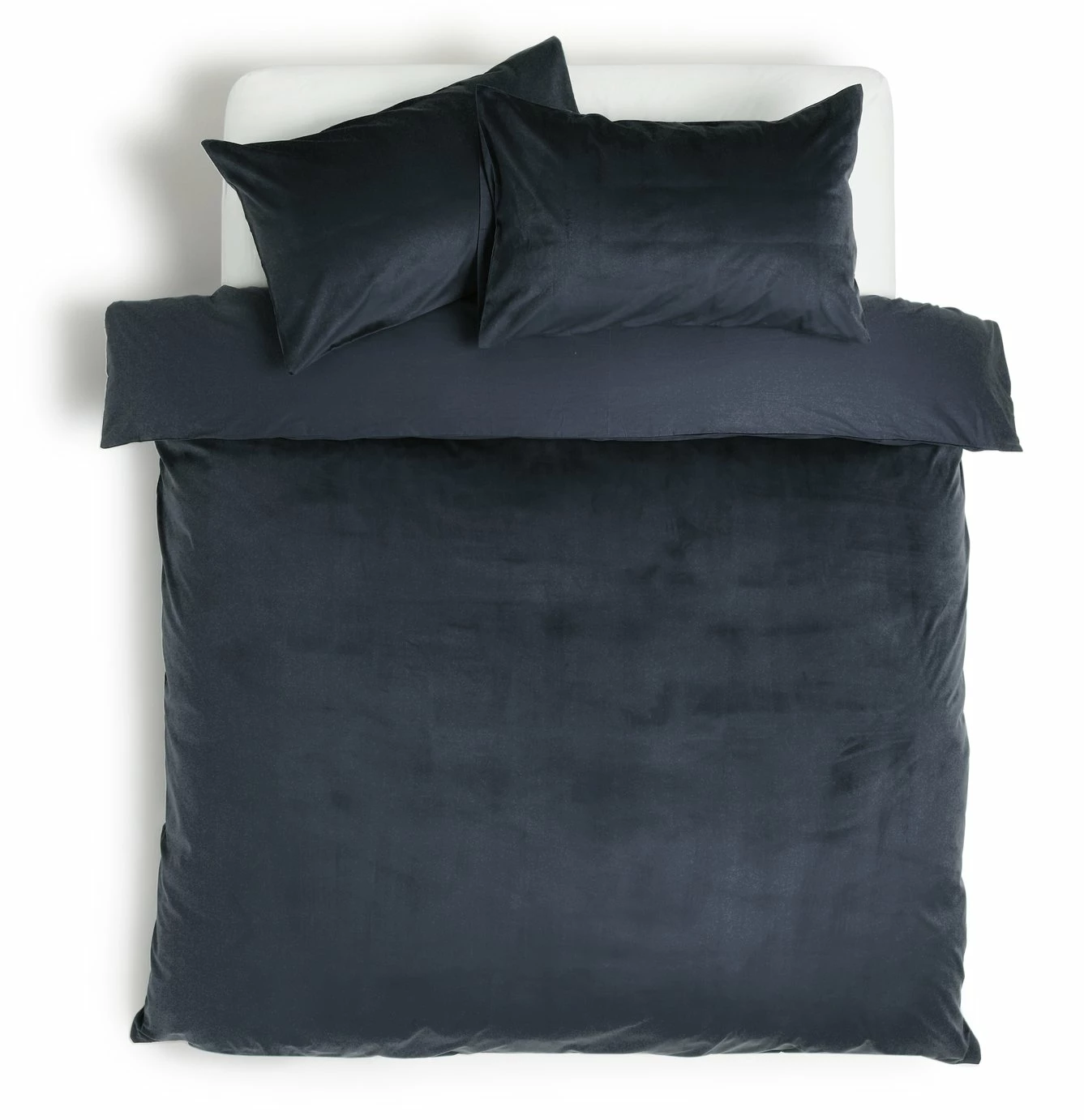 Habitat Plain Velvet Navy Bedding Set - Double 3 Habitat Plain Velvet Navy Bedding Set - Double - Image 3