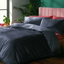 Habitat Plain Velvet Navy Bedding Set - Double 10 Habitat Plain Velvet Navy Bedding Set - Double -Habitat Sales Store 2063241 R Z004A