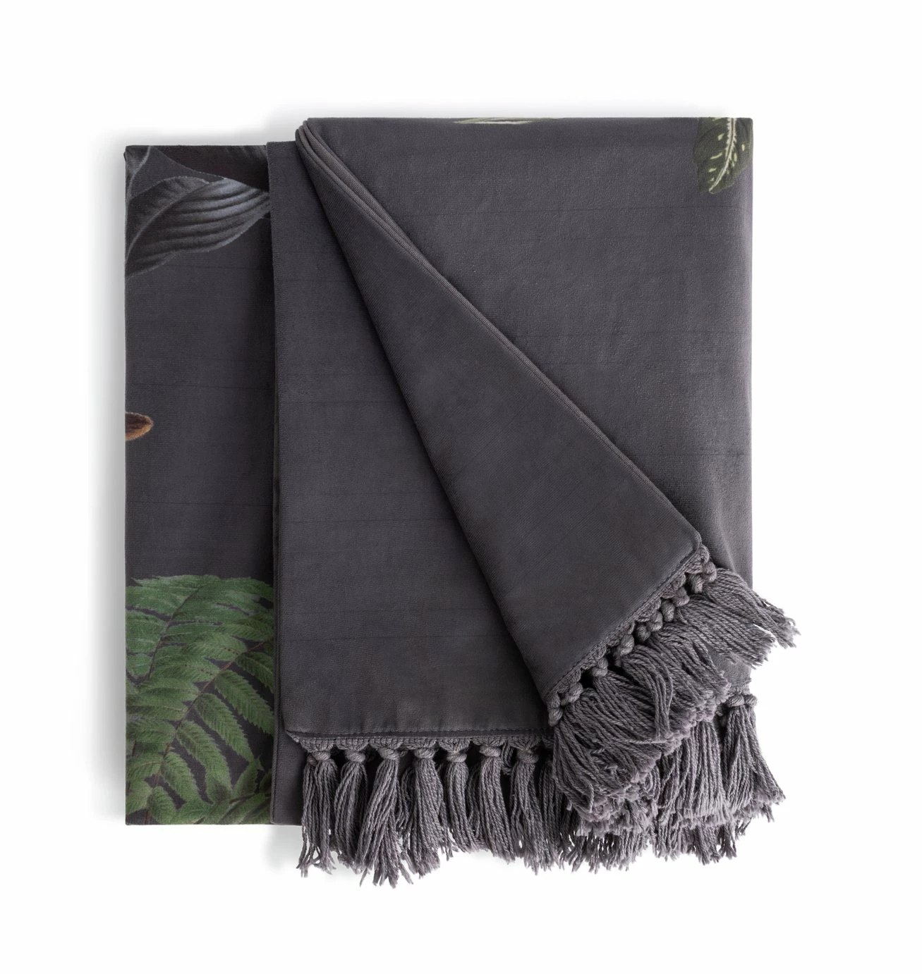 Habitat Graphic Palm Printed Throw - Black - 125X150cm 1 Habitat Graphic Palm Printed Throw - Black - 125X150cm