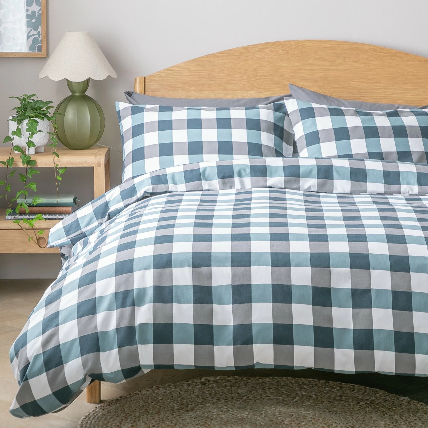 Argos Home Gingham Blue And White Bedding Set - Single 1 Argos Home Gingham Blue And White Bedding Set - Single