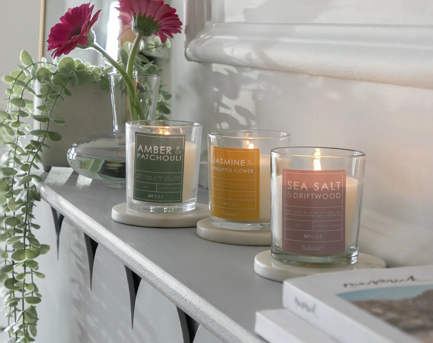 Habitat Scented Boxed Candle Set - Amber, Jasmine & Sea Salt 2 Habitat Scented Boxed Candle Set - Amber, Jasmine & Sea Salt - Image 2