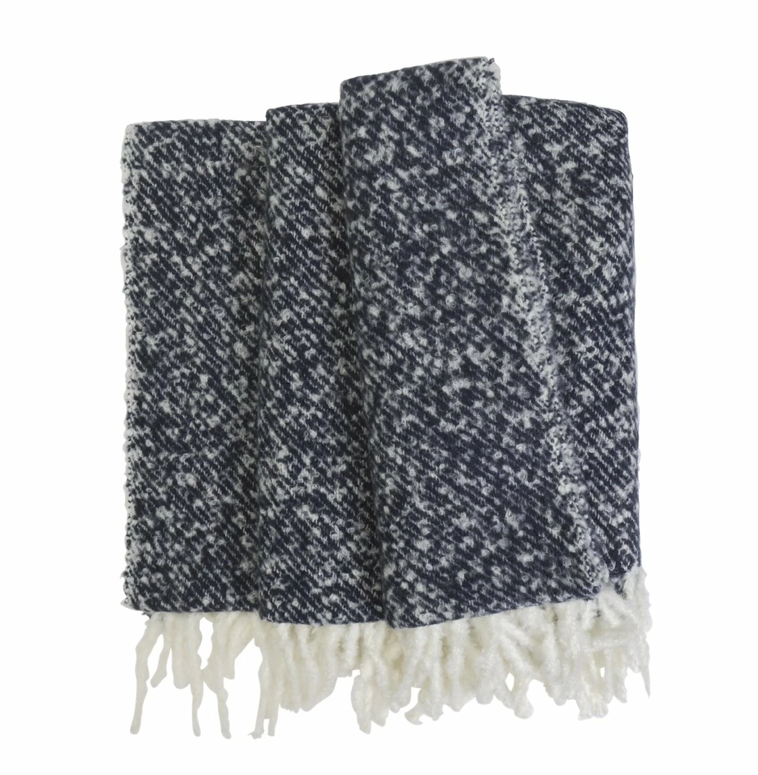 Habitat Faux Textured Mohair Throw - Navy - 125x150cm 1 Habitat Faux Textured Mohair Throw - Navy - 125x150cm