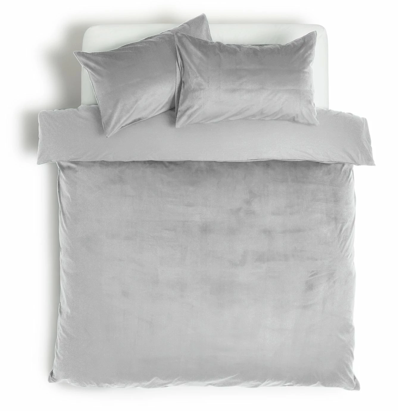 Habitat Plain Velvet Silver Bedding Set - Double 3 Habitat Plain Velvet Silver Bedding Set - Double - Image 3