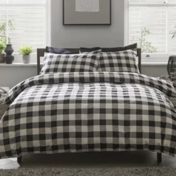 Habitat Gingham Check Black & White Bedding Set - Single