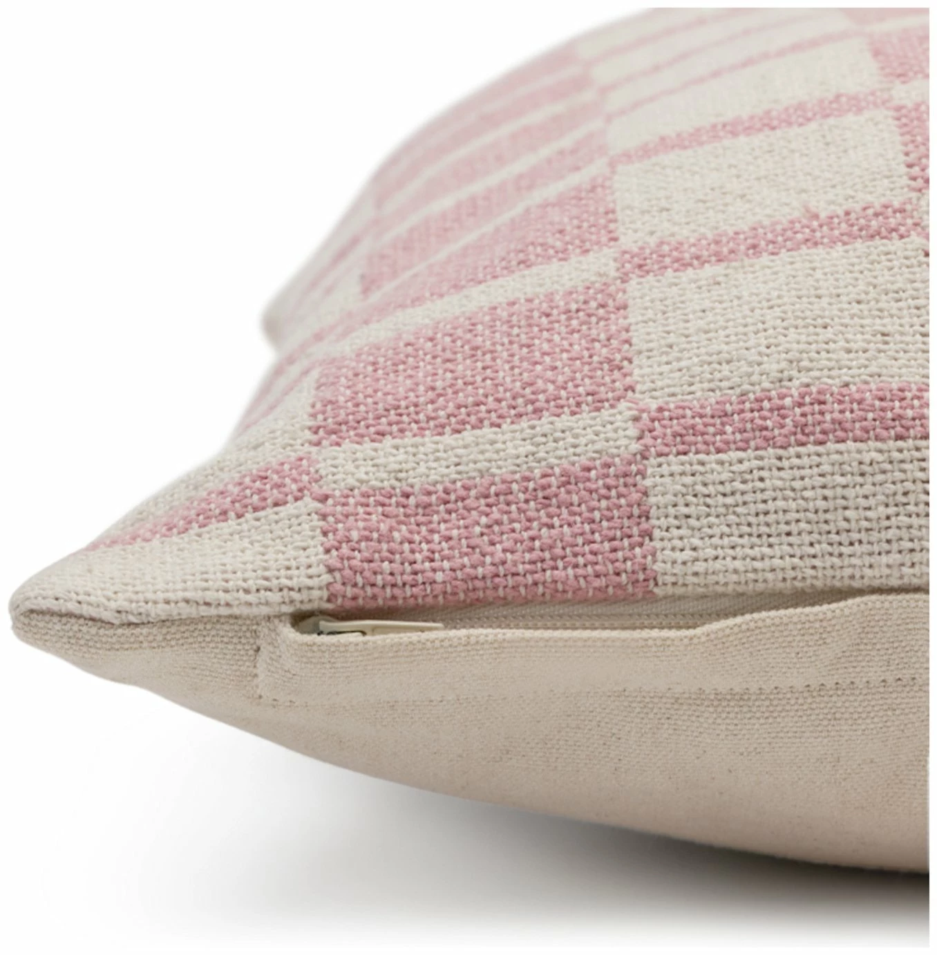 Habitat Checker Board Cushion - White & Pink - 43x43cm 5 Habitat Checker Board Cushion - White & Pink - 43x43cm - Image 5