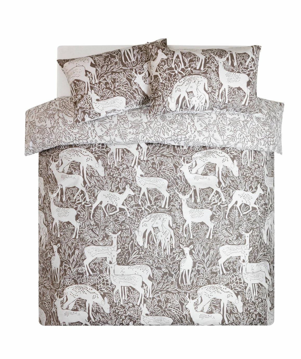 Habitat Brushed Cotton Deer Print Grey Bedding Set - Single 3 Habitat Brushed Cotton Deer Print Grey Bedding Set - Single - Image 3