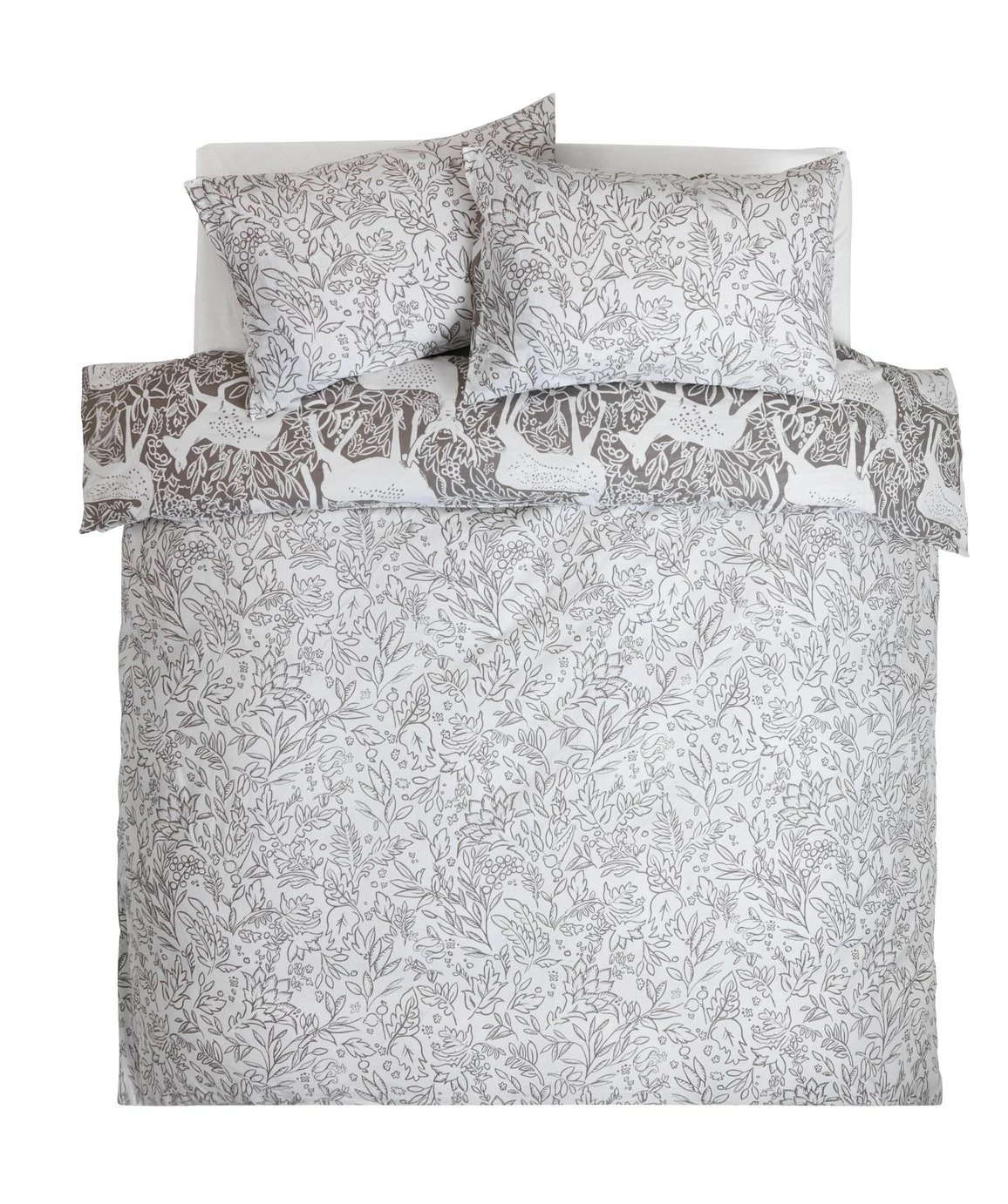 Habitat Brushed Cotton Deer Print Grey Bedding Set - Single 5 Habitat Brushed Cotton Deer Print Grey Bedding Set - Single - Image 5