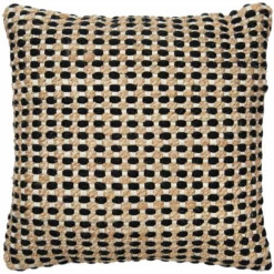 Habitat Jute Mono Check Cushion - Natural - 43X43cm