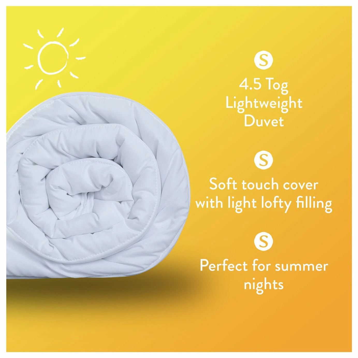 Slumberdown Summer Non Allergic 4.5 Tog Duvet - Single 2 Slumberdown Summer Non Allergic 4.5 Tog Duvet - Single - Image 2