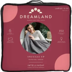 Dreamland Snuggle Up Heated Grey Throw - Large