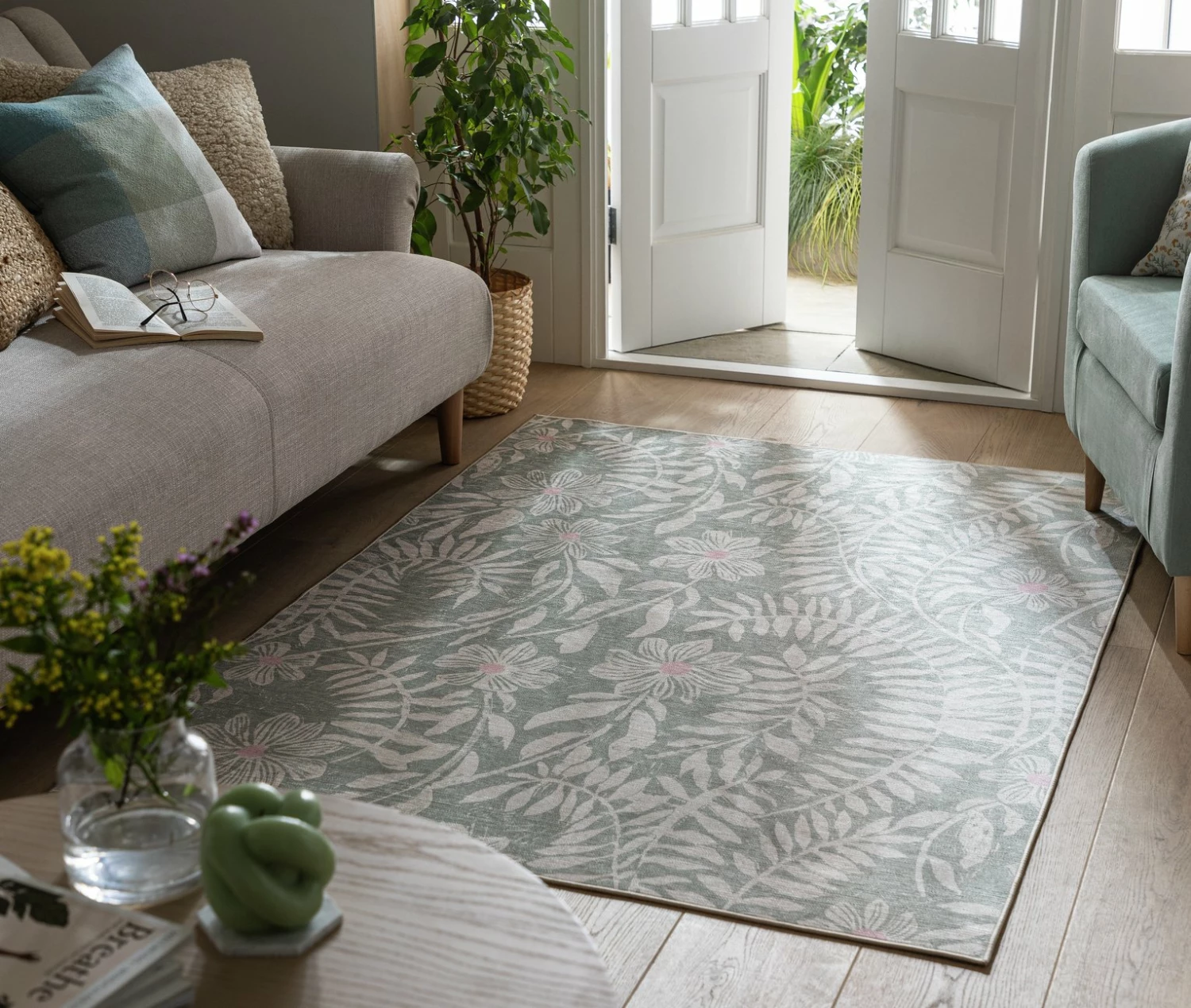 Habitat Herbalist Floral Rug - 120X170cm - Multicoloured 2 Habitat Herbalist Floral Rug - 120X170cm - Multicoloured - Image 2