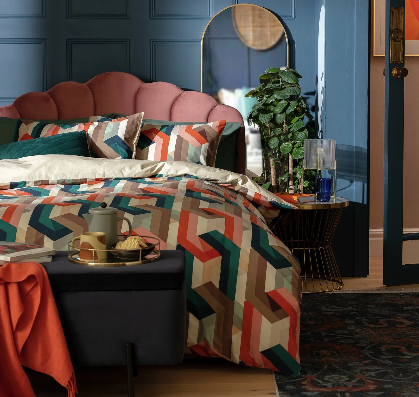 Habitat Cotton Chain Print Multicolor Bedding Set - Single 1 Habitat Cotton Chain Print Multicolor Bedding Set - Single