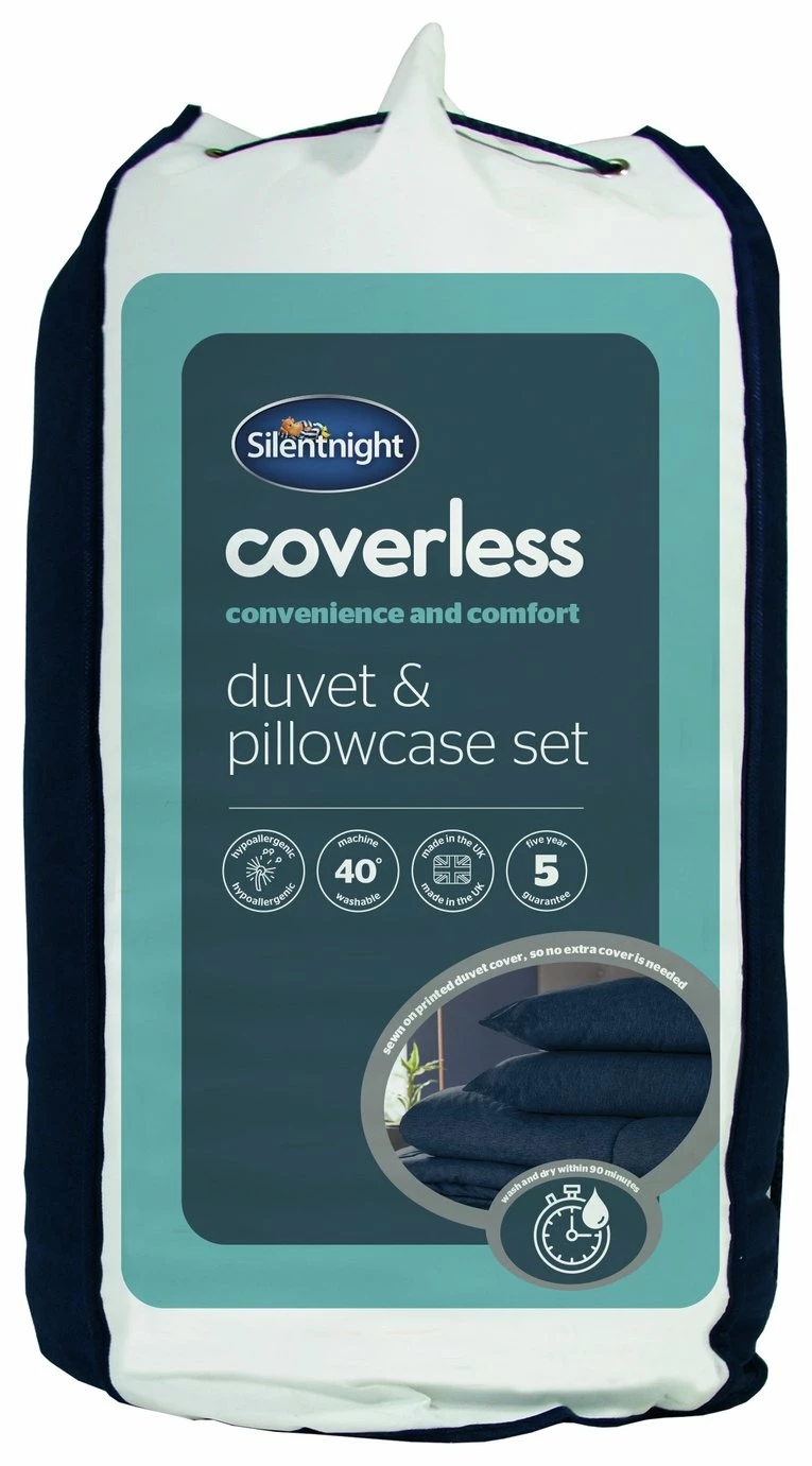 Silentnight Coverless 10.5Tog Navy Duvet &Pillowcase- Single 1 Silentnight Coverless 10.5Tog Navy Duvet &Pillowcase- Single