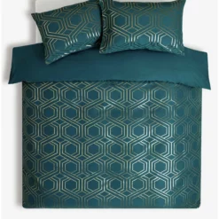 Habitat Geo Jacquard Teal Bedding Set - Double 7 Habitat Geo Jacquard Teal Bedding Set - Double -Habitat Sales Store 3036734 R Z002A