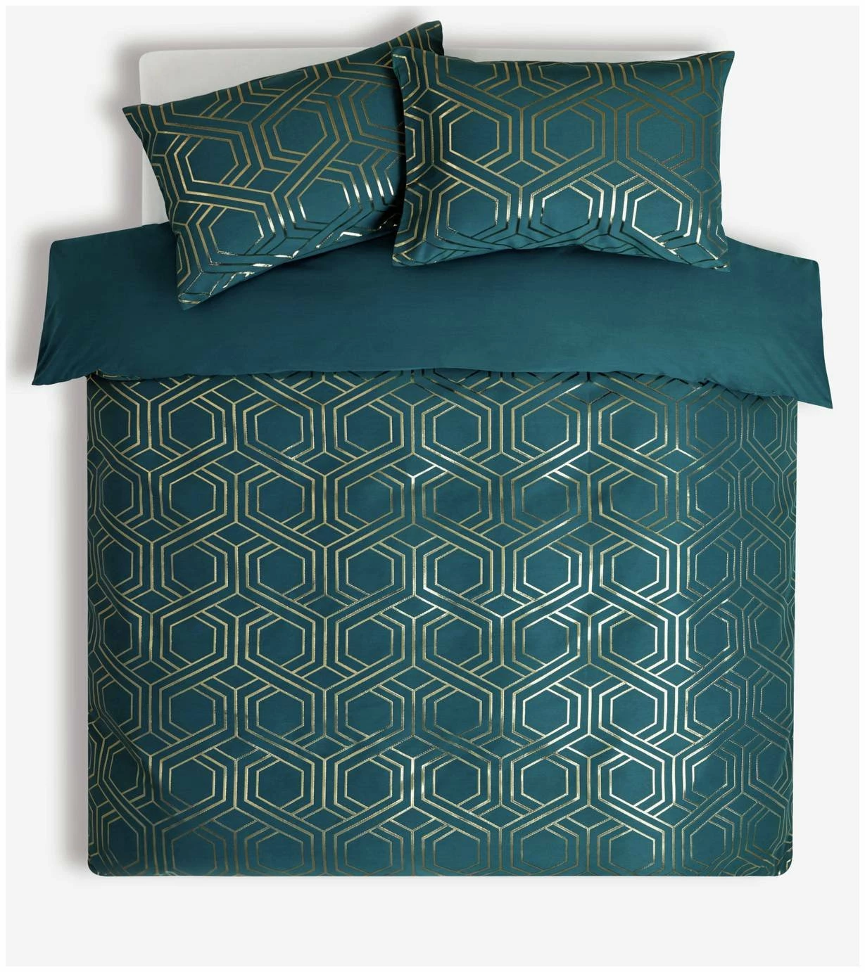 Habitat Geo Jacquard Teal Bedding Set - Double 3 Habitat Geo Jacquard Teal Bedding Set - Double - Image 3
