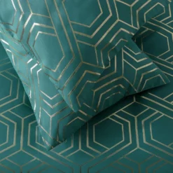 Habitat Geo Jacquard Teal Bedding Set - Double 8 Habitat Geo Jacquard Teal Bedding Set - Double -Habitat Sales Store 3036734 R Z002C
