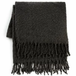 Habitat Faux Mohair Throw - Charcoal - 125X150cm