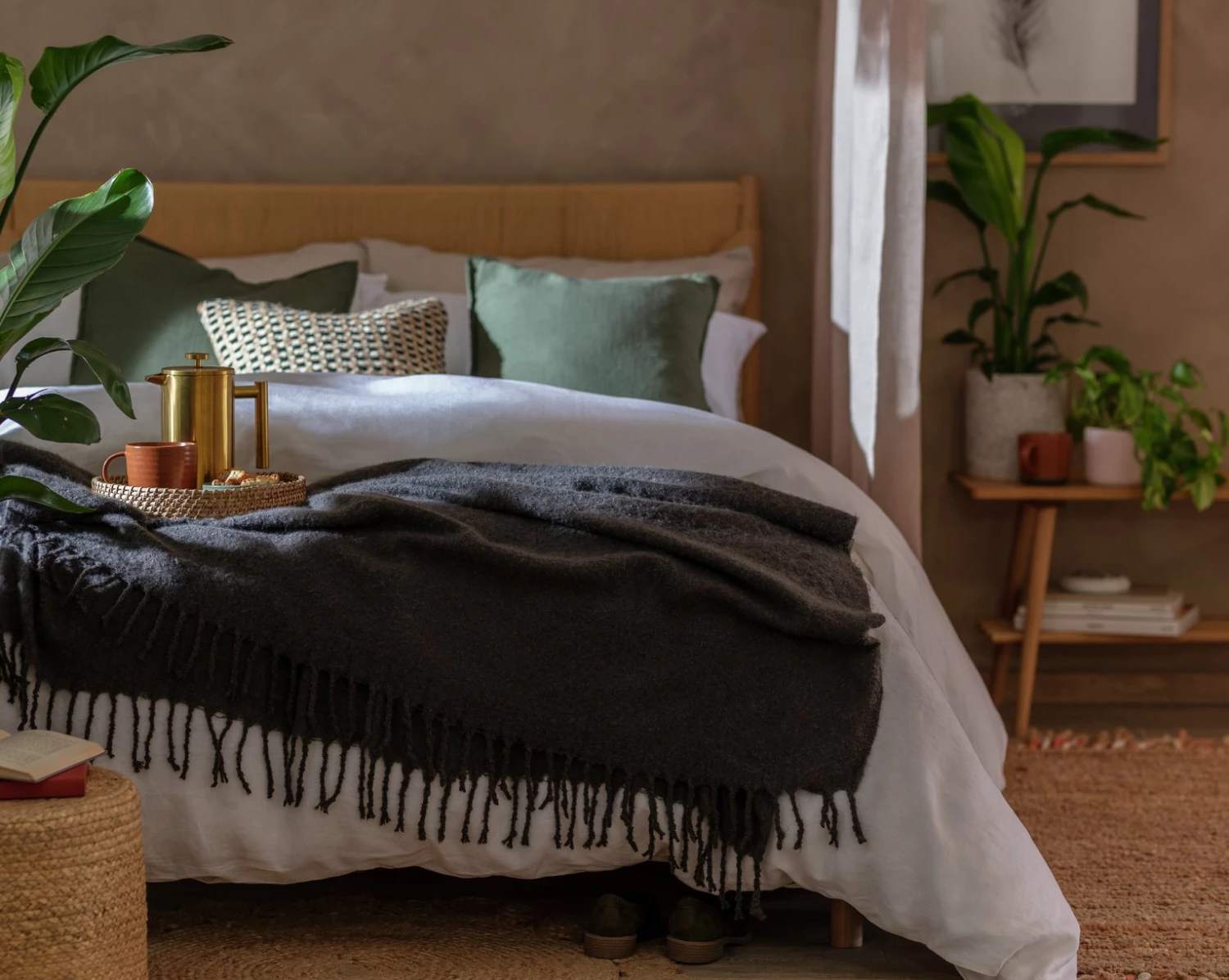 Habitat Faux Mohair Throw - Charcoal - 125X150cm 2 Habitat Faux Mohair Throw - Charcoal - 125X150cm - Image 2