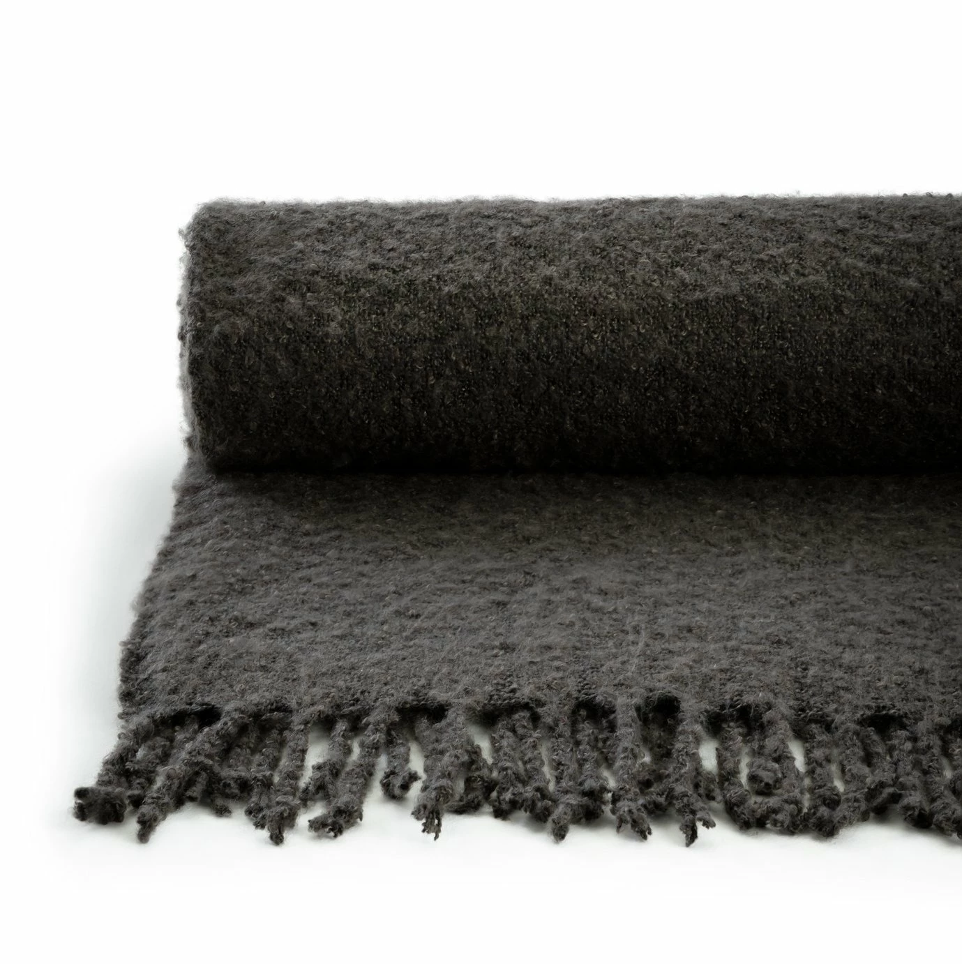 Habitat Faux Mohair Throw - Charcoal - 125X150cm 4 Habitat Faux Mohair Throw - Charcoal - 125X150cm - Image 4