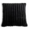 Habitat Ribbed Faux Fur Cushion - Charcoal - 50X50cm