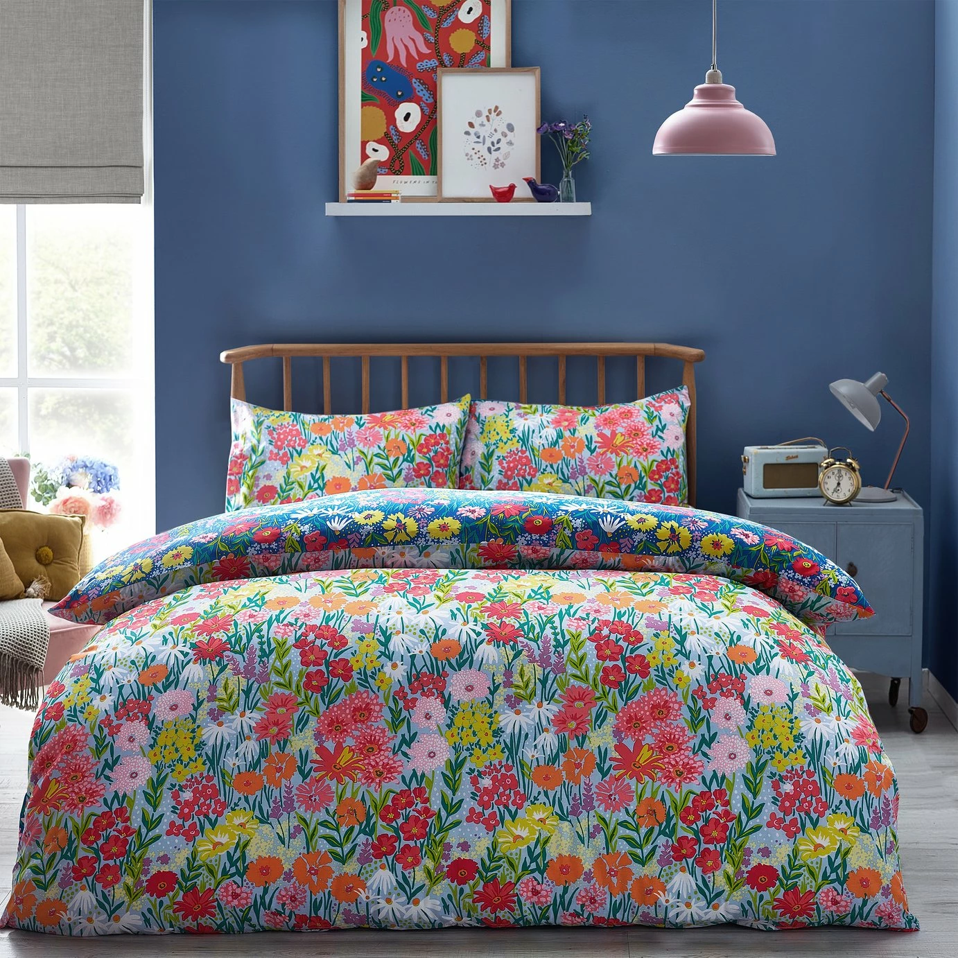 Furn Wild Meadow Floral Blue Bedding Set - Single 2 Furn Wild Meadow Floral Blue Bedding Set - Single - Image 2