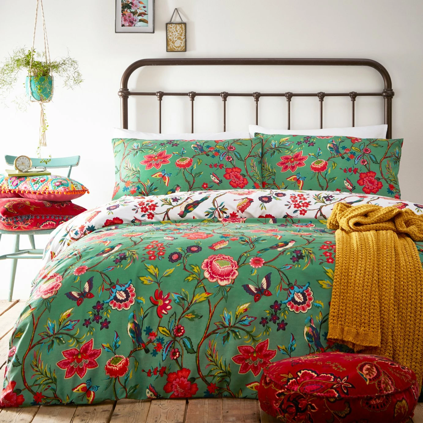 Furn Pomelo Tropical Floral Green Bedding Set - Single 3 Furn Pomelo Tropical Floral Green Bedding Set - Single - Image 3
