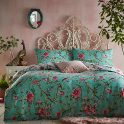 Furn Vintage Chinoiserie Floral Green Bedding Set - Single -Habitat Sales Store 3066498 R Z004A