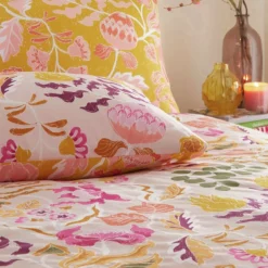 Furn Protea Abstract Floral Pink Bedding Set - Single -Habitat Sales Store 3066577 R Z003A